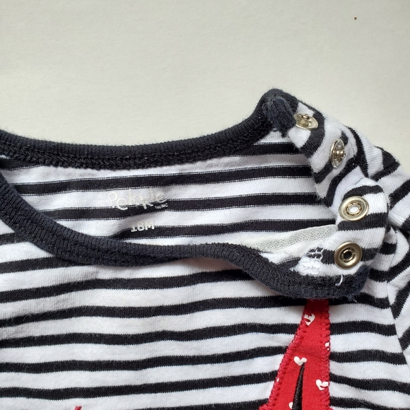 Striped Long-Sleeve Shirt for Baby Girl with Ruffled Hem - Picture 4 of 6